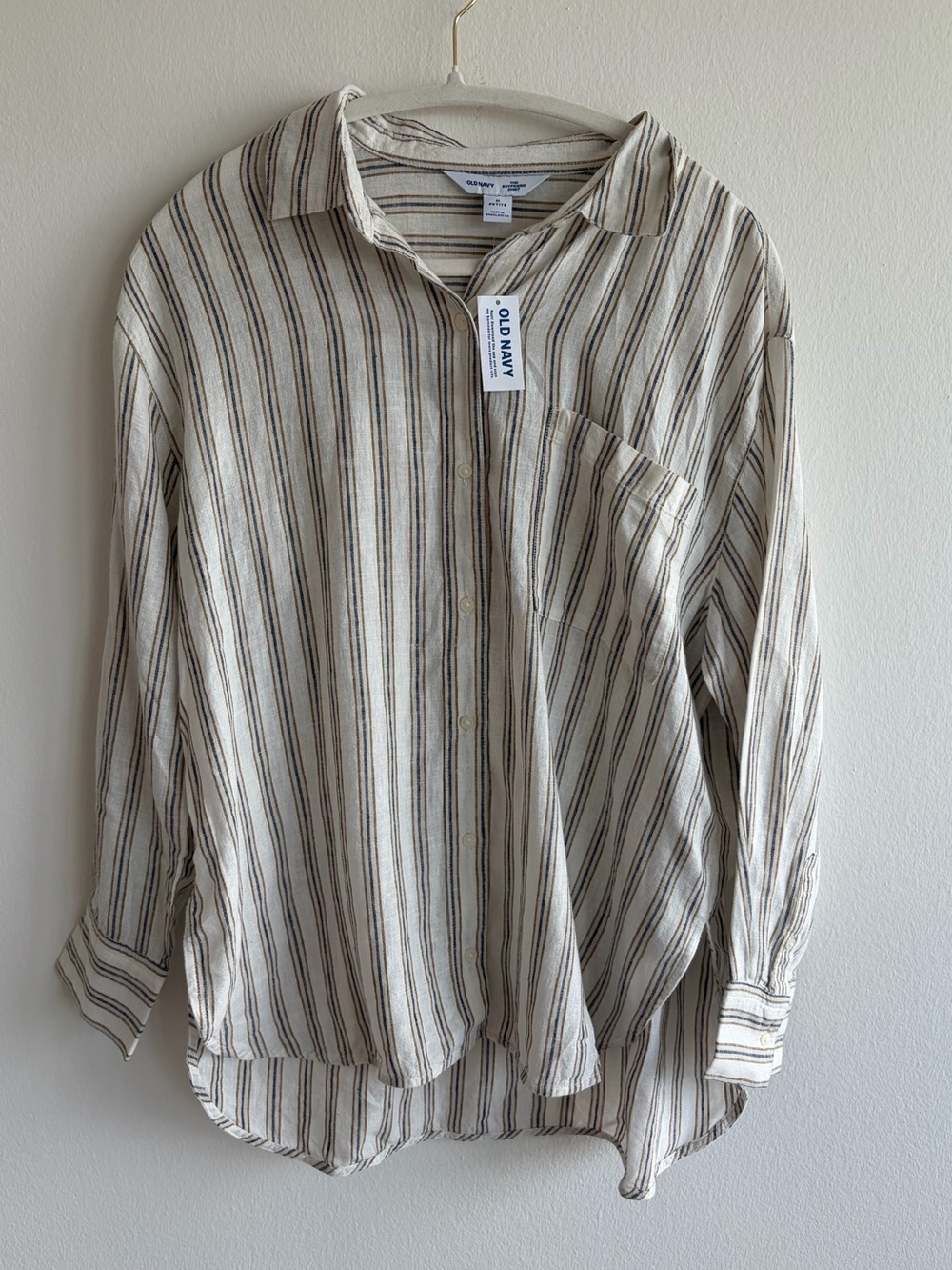 NWT Old Navy boyfriend striped button down shirt